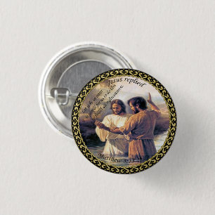 Jezus Christus Baptisme afbeelding één Ronde Button 3,2 Cm