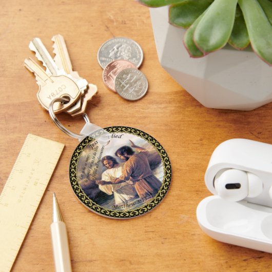 Jezus Christus Baptisme afbeelding één Sleutelhanger (Bureau)