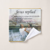 Jezus Christus Baptisme afbeelding twee Bad Handdoek (Wasdoekje)