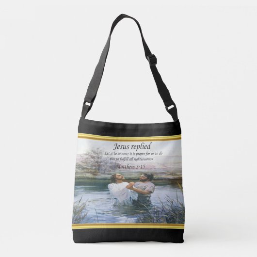 Jezus Christus Baptisme afbeelding twee Crossbody Tas (Achterkant)