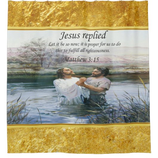 Jezus Christus Baptisme afbeelding twee Douchegordijn (Voorkant)