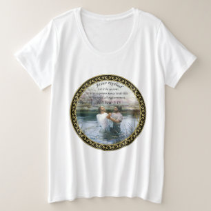 Jezus Christus Baptisme afbeelding twee Grote Maat T-shirt