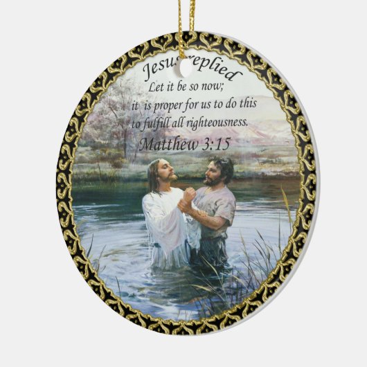 Jezus Christus Baptisme afbeelding twee Keramisch Ornament (Links)