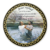 Jezus Christus Baptisme afbeelding twee Keramische Knop (Voorkant)