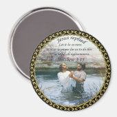 Jezus Christus Baptisme afbeelding twee Magneet (Voorkant / Achterkant)