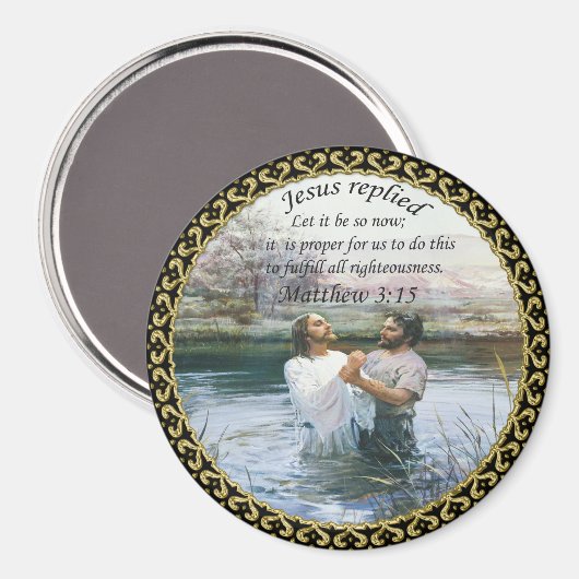 Jezus Christus Baptisme afbeelding twee Magneet (Voorkant / Achterkant)
