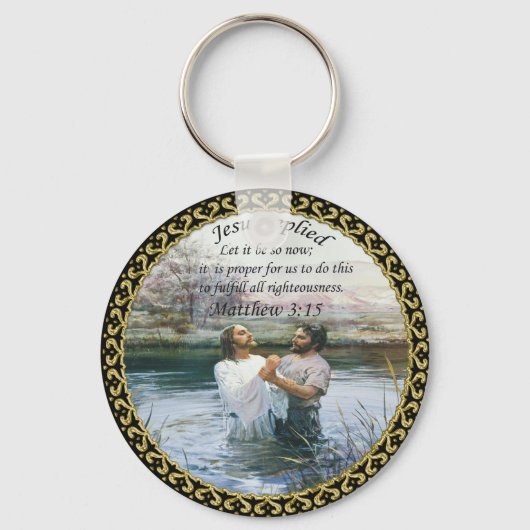 Jezus Christus Baptisme afbeelding twee Sleutelhanger (Voorkant)