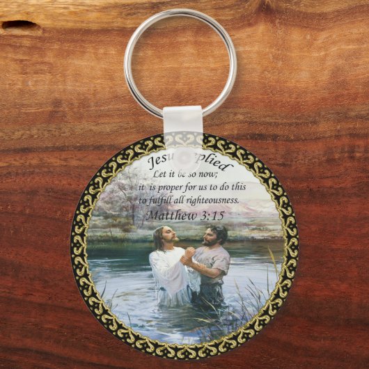 Jezus Christus Baptisme afbeelding twee Sleutelhanger (Voorkant)