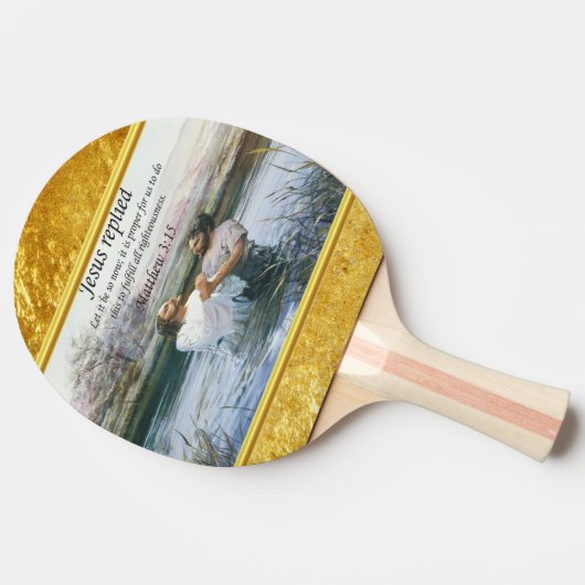 Jezus Christus Baptisme afbeelding twee Tafeltennisbatje (Zijkant)