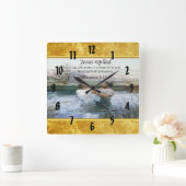 Jezus Christus Baptisme afbeelding twee Vierkante Klok (Huis)