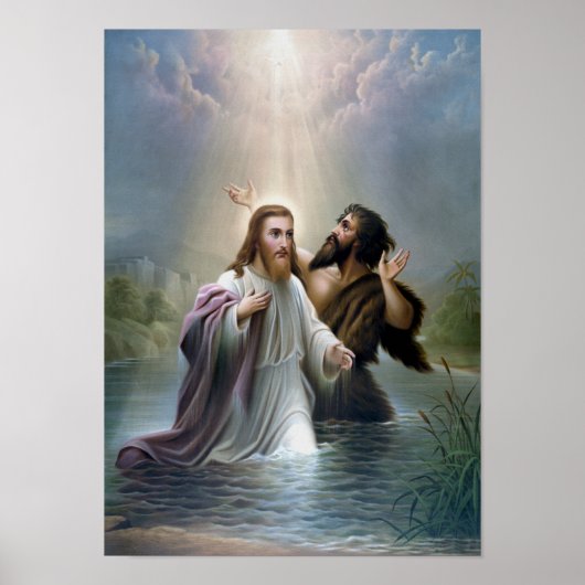 Jezus Christus Baptisme van John de Baptist Poster (Voorkant)