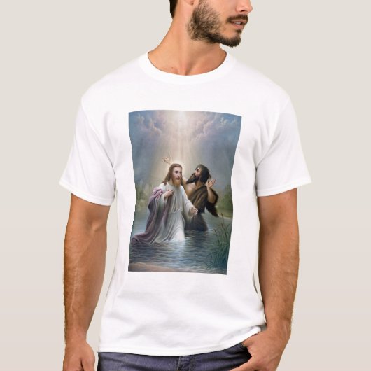 Jezus Christus Baptisme van John de Baptist T-shirt (Voorkant)