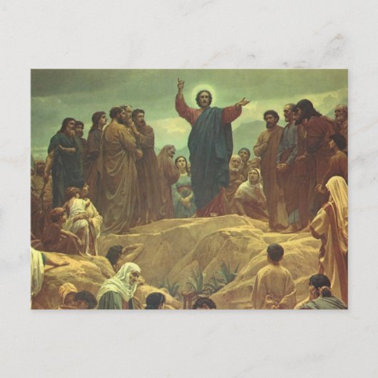 Jezus Christus Bergrede, Oude Religie Briefkaart (Voorkant)