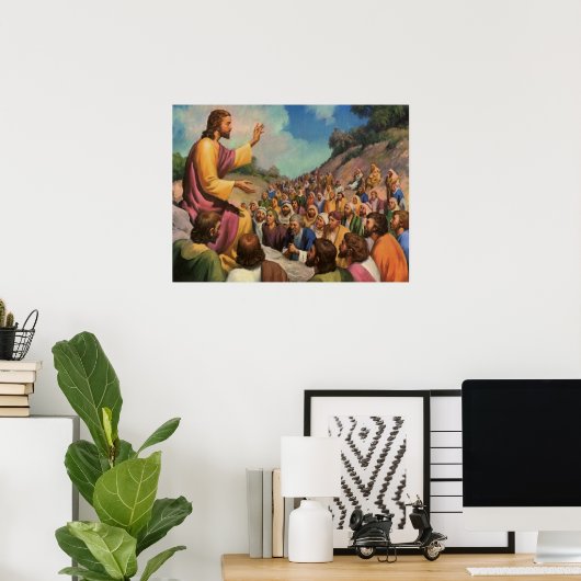 Jezus Christus Bergrede, Oude Religie Poster (Thuiskantoor)