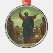 Jezus Christus Bergrede, Vintage Religie Metalen Ornament (Voorkant)