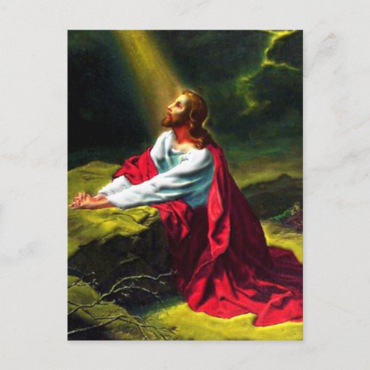 Jezus Christus bidt in de tuin van Gethsemane Briefkaart (Voorkant)