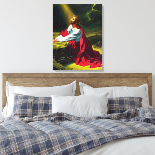 Jezus Christus bidt in de tuin van Gethsemane Canvas Afdruk (Insitu (Slaapkamer))