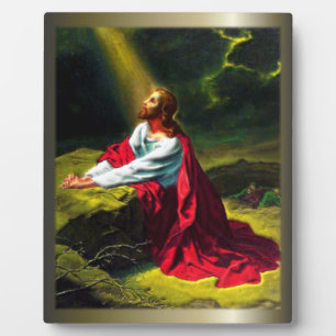 Jezus Christus bidt in de tuin van Gethsemane Fotoplaat