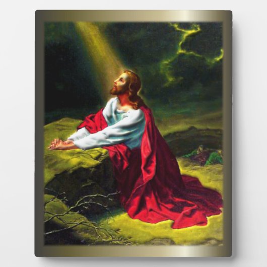 Jezus Christus bidt in de tuin van Gethsemane Fotoplaat (Voorkant)