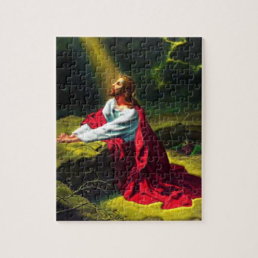Jezus Christus bidt in de tuin van Gethsemane Legpuzzel (Verticaal)