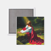 Jezus Christus bidt in de tuin van Gethsemane Magneet (Voorkant / Achterkant)