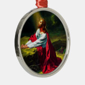 Jezus Christus bidt in de tuin van Gethsemane Metalen Ornament (Rechts)
