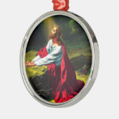 Jezus Christus bidt in de tuin van Gethsemane Metalen Ornament (Links)