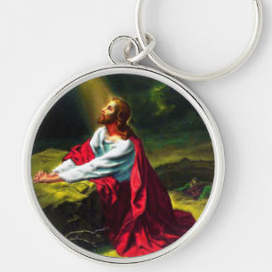 Jezus Christus bidt in de tuin van Gethsemane Sleutelhanger