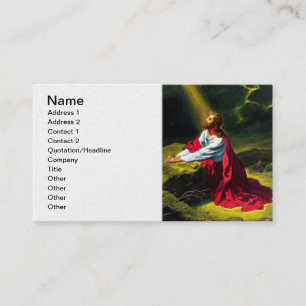 Jezus Christus bidt in de tuin van Gethsemane Visitekaartje