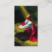 Jezus Christus bidt in de tuin van Gethsemane Visitekaartje (Achterkant)