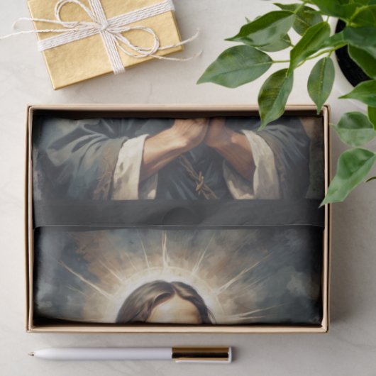 Jezus Christus bidt voor iedereen Tissuepapier (Geschenk)