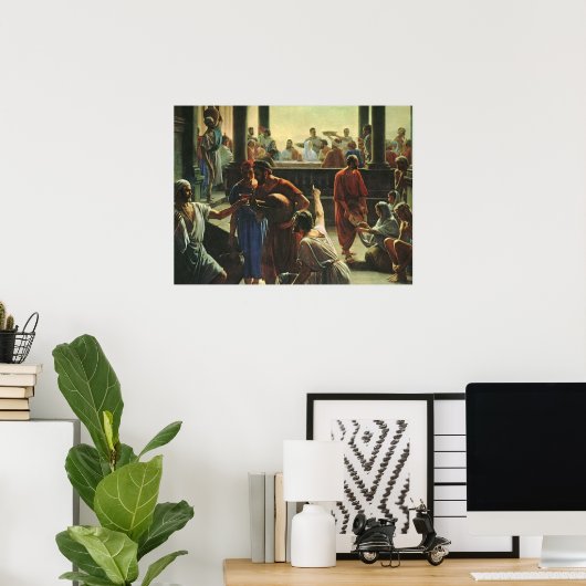 Jezus Christus bij de bruiloft van Cana, water in  Poster (Thuiskantoor)