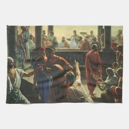 Jezus Christus bij de bruiloft van Cana, water in Theedoek