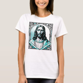 Jezus Christus Blauwgroen Pasen Pasen Kerstcadeau T-shirt
