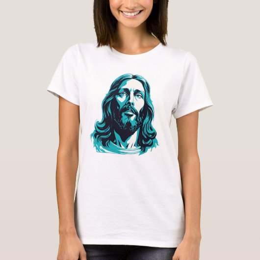 Jezus Christus Blauwgroen Pasen Pasen Kerstcadeau T-shirt (Voorkant)