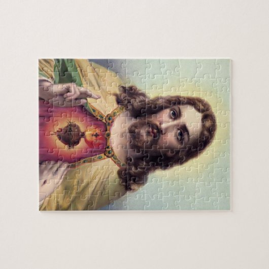 Jezus Christus Blessing Sacred Heart van Jezus Legpuzzel (Horizontaal)