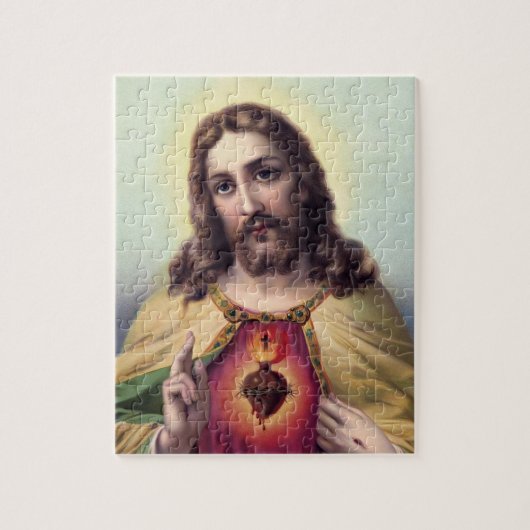 Jezus Christus Blessing Sacred Heart van Jezus Legpuzzel (Verticaal)