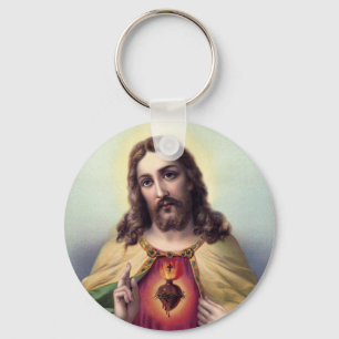 Jezus Christus Blessing Sacred Heart van Jezus Sleutelhanger