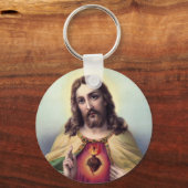 Jezus Christus Blessing Sacred Heart van Jezus Sleutelhanger (Voorkant)