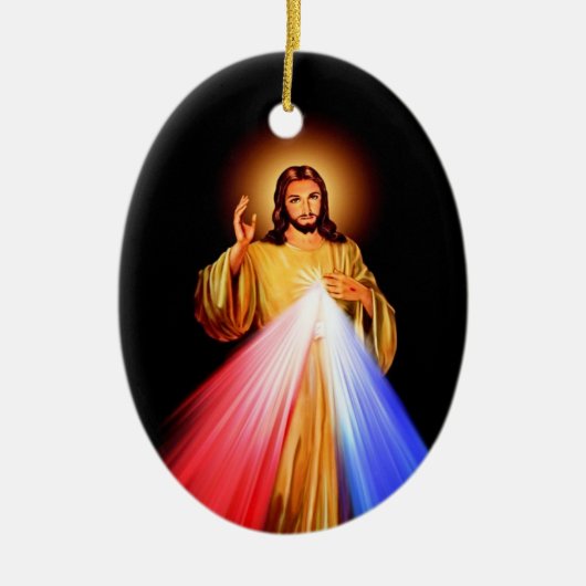 Jezus Christus Ceramic Oval Ornament (Voorkant)