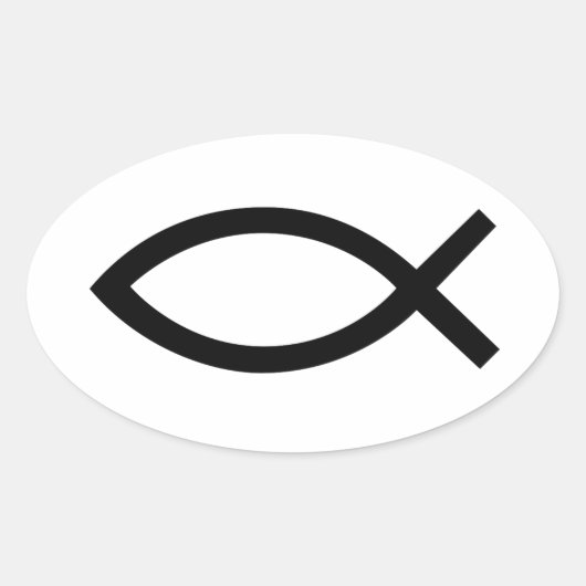Jezus Christus, Christelijk vissymbool Ovale Sticker (Voorkant)