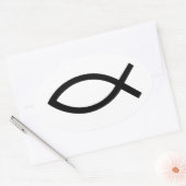 Jezus Christus, Christelijk vissymbool Ovale Sticker (Envelop)