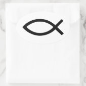 Jezus Christus, Christelijk vissymbool Ovale Sticker (Tas)