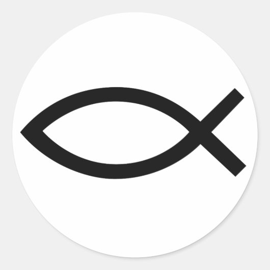 Jezus Christus, Christelijk vissymbool Ronde Sticker (Voorkant)