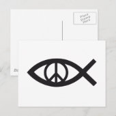 Jezus Christus, Christelijk vissymbool, vredesteke Briefkaart (Voorkant / Achterkant)
