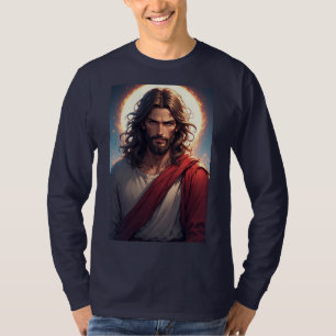 Jezus Christus Christelijke Heren T-shirt Lange Mo