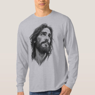 Jezus Christus Christelijke Heren T-shirt met Lang
