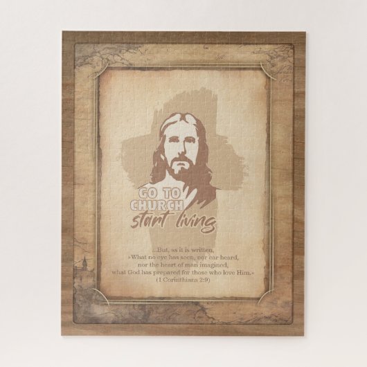 Jezus Christus. Christelijke prediker ouderwets Legpuzzel (Verticaal)