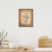 Jezus Christus. Christelijke prediker ouderwets Poster (Keuken)