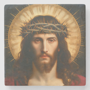 Jezus Christus Christelijke religieuze kunst Stenen Onderzetter